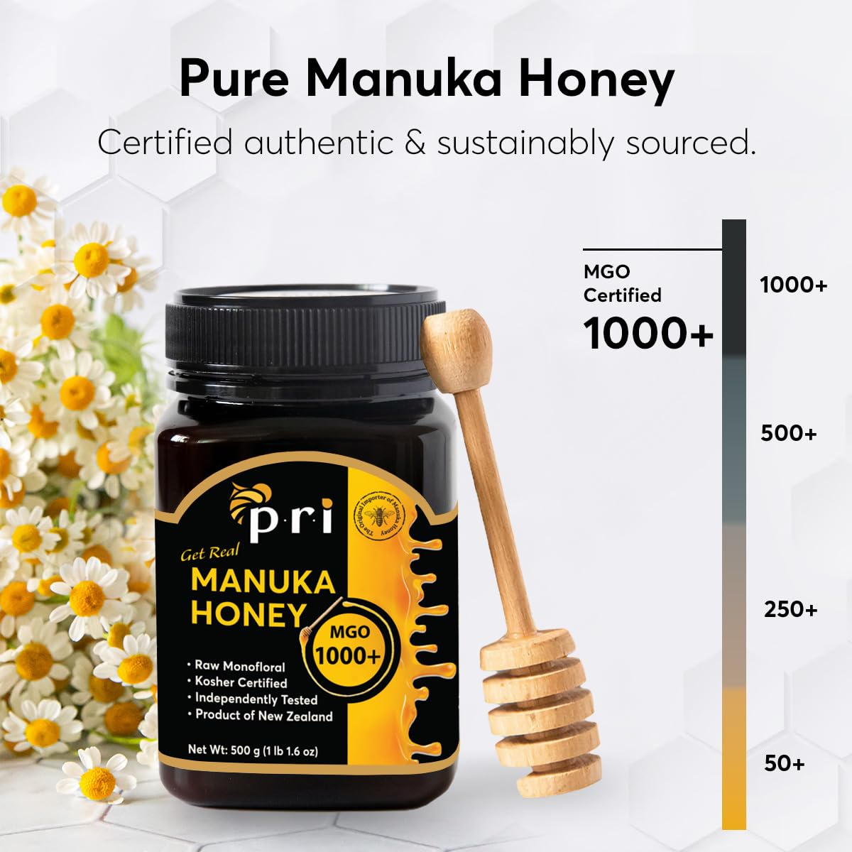 Thumbnail 3 de P.R.I MGO 1000+ Manuka Honey, 500g, Cool-Processed and QR-Traceable