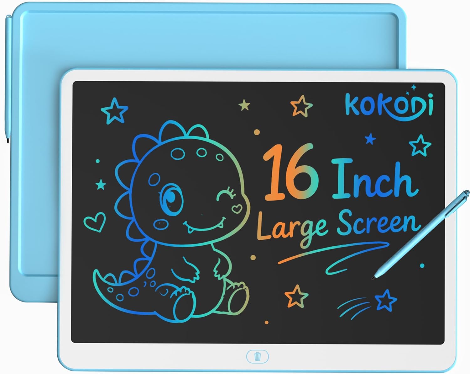Detalle de KOKODI 16 Inch LCD Drawing Tablet for Kids and Adults – Eye‑Safe, Battery‑Powered Doodle Board