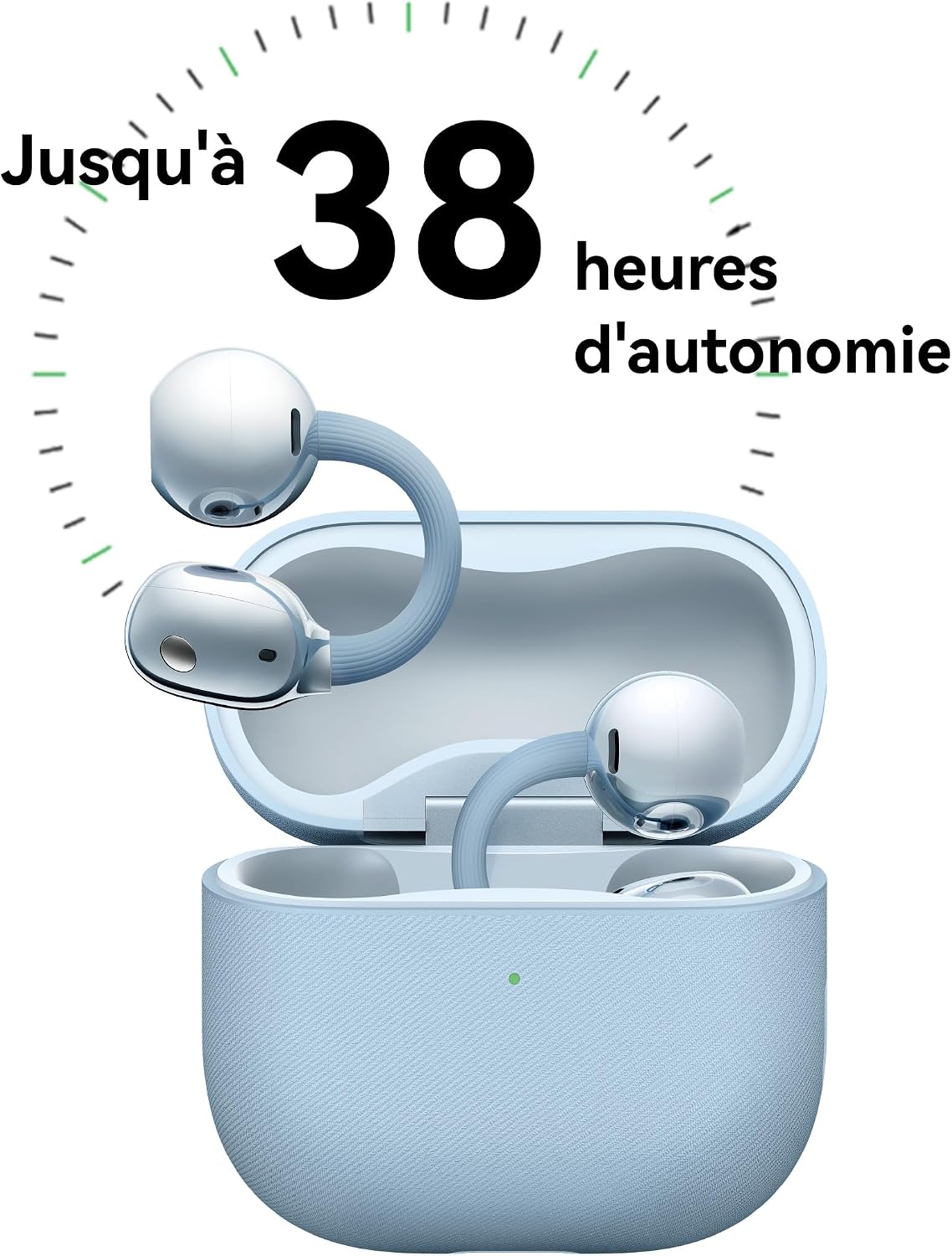 Detalle de HUAWEI FreeClip 2 : écoute ouverte Bluetooth confortable, appels clairs et jusqu’à 38 h d’autonomie