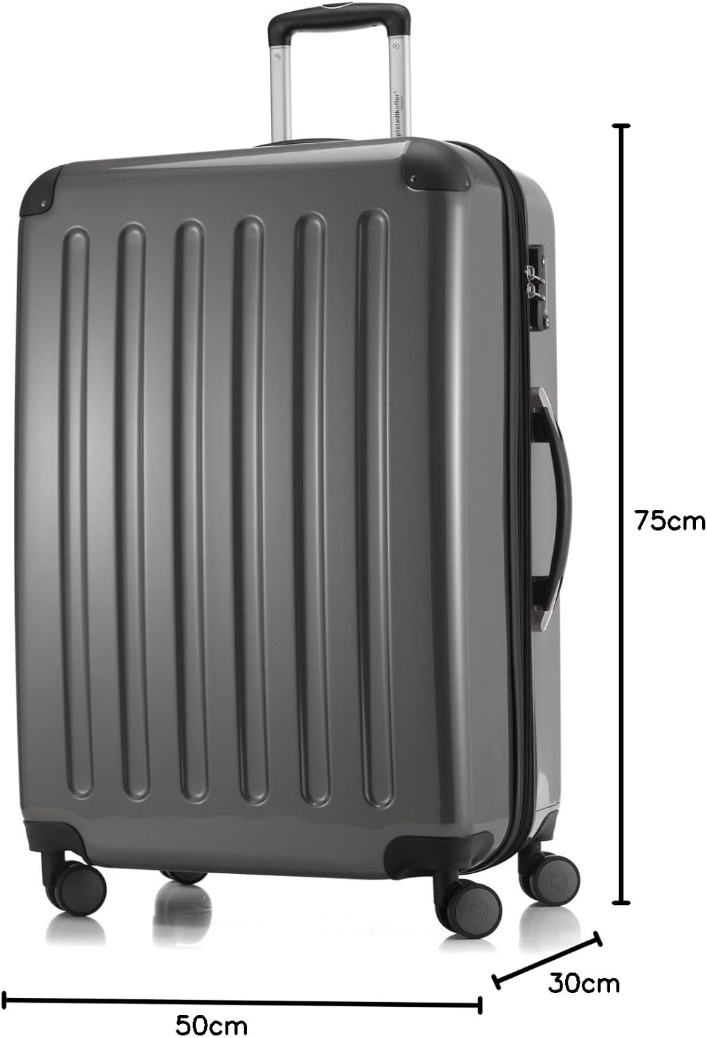 Detalle de HAUPTSTADTKOFFER Alex: Valigia rigida TSA da 75 cm, 119 L, Colore Titano