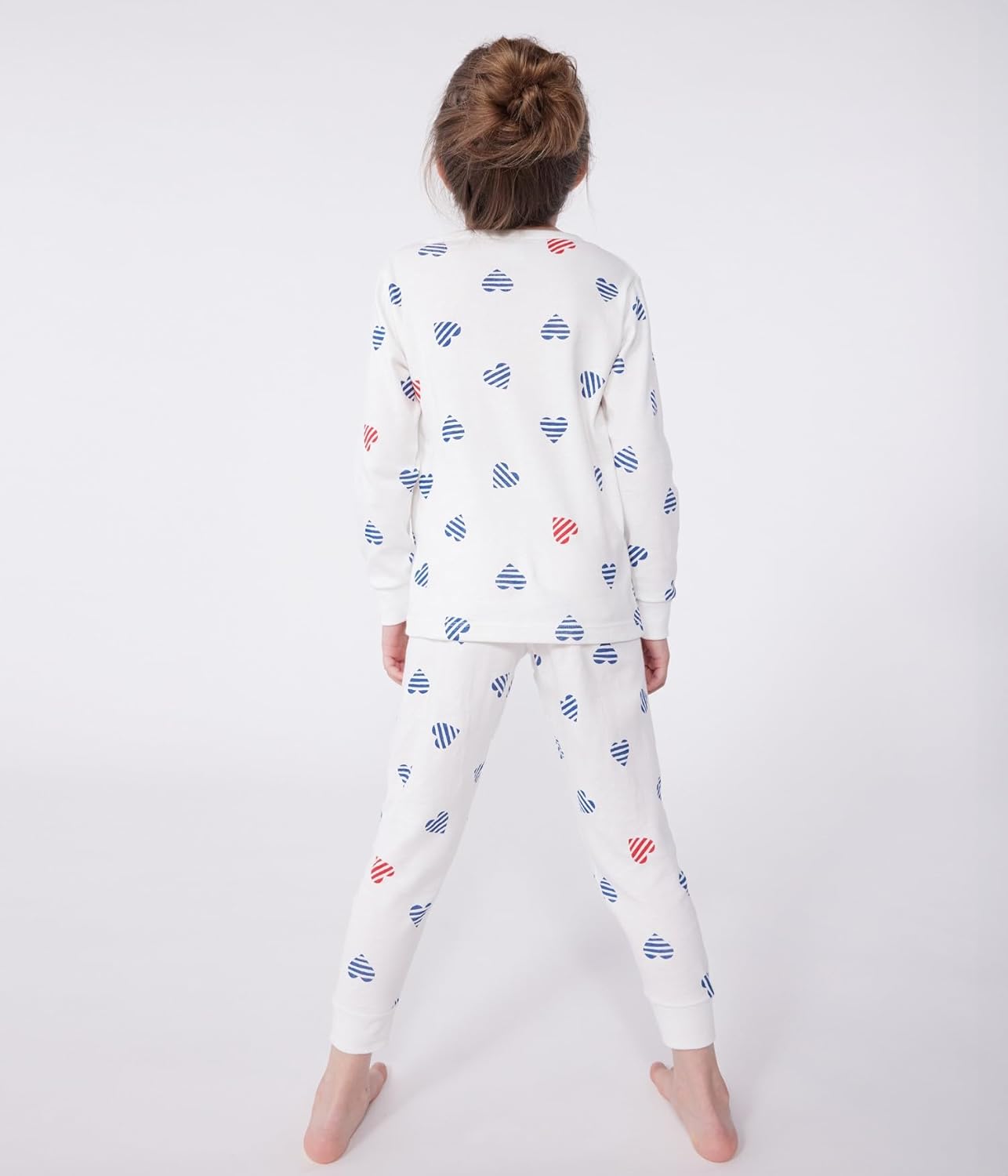 Thumbnail 1 de Petit Bateau A0clu — pyjama fille en coton manches longues, imprimé cœurs (lot de 1)