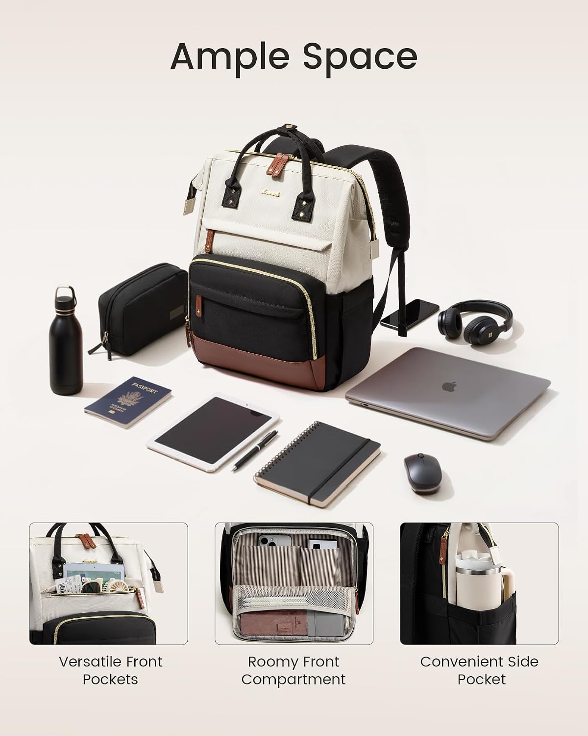 Detalle 2 de LOVEVOOK Laptop Backpack 15.6-inch waterproof daypack