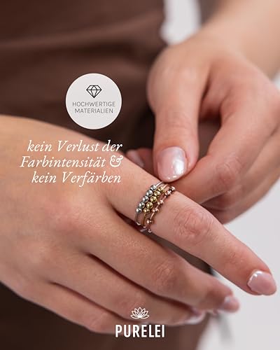 Detalle de Purelei Shade Anxiety Ring (Gold) – verstellbarer Edelstahl-Damenring, wasserfest und stressreduzierend