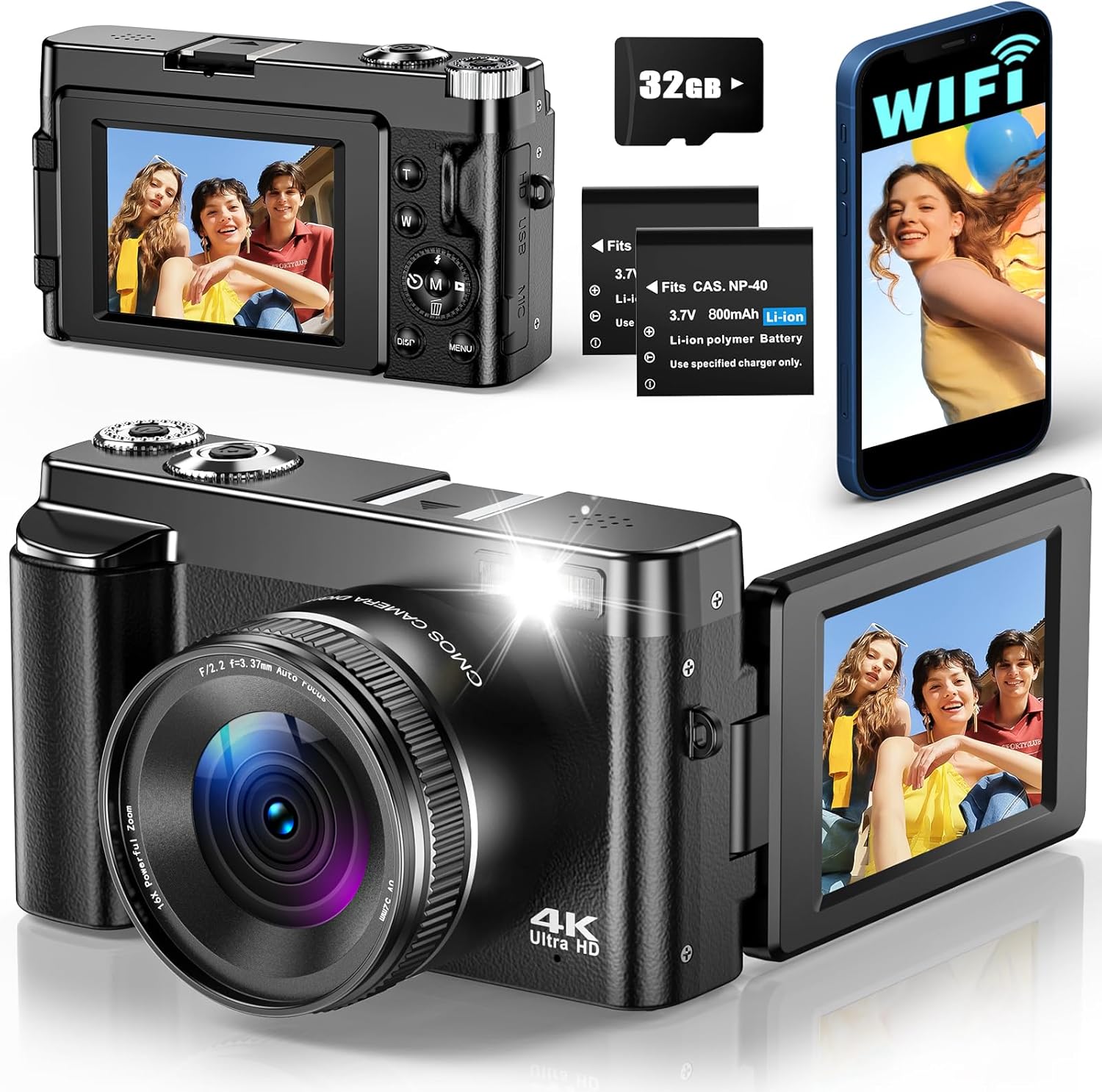 Detalle de Cámara Digital 4K 64MP para vlogging