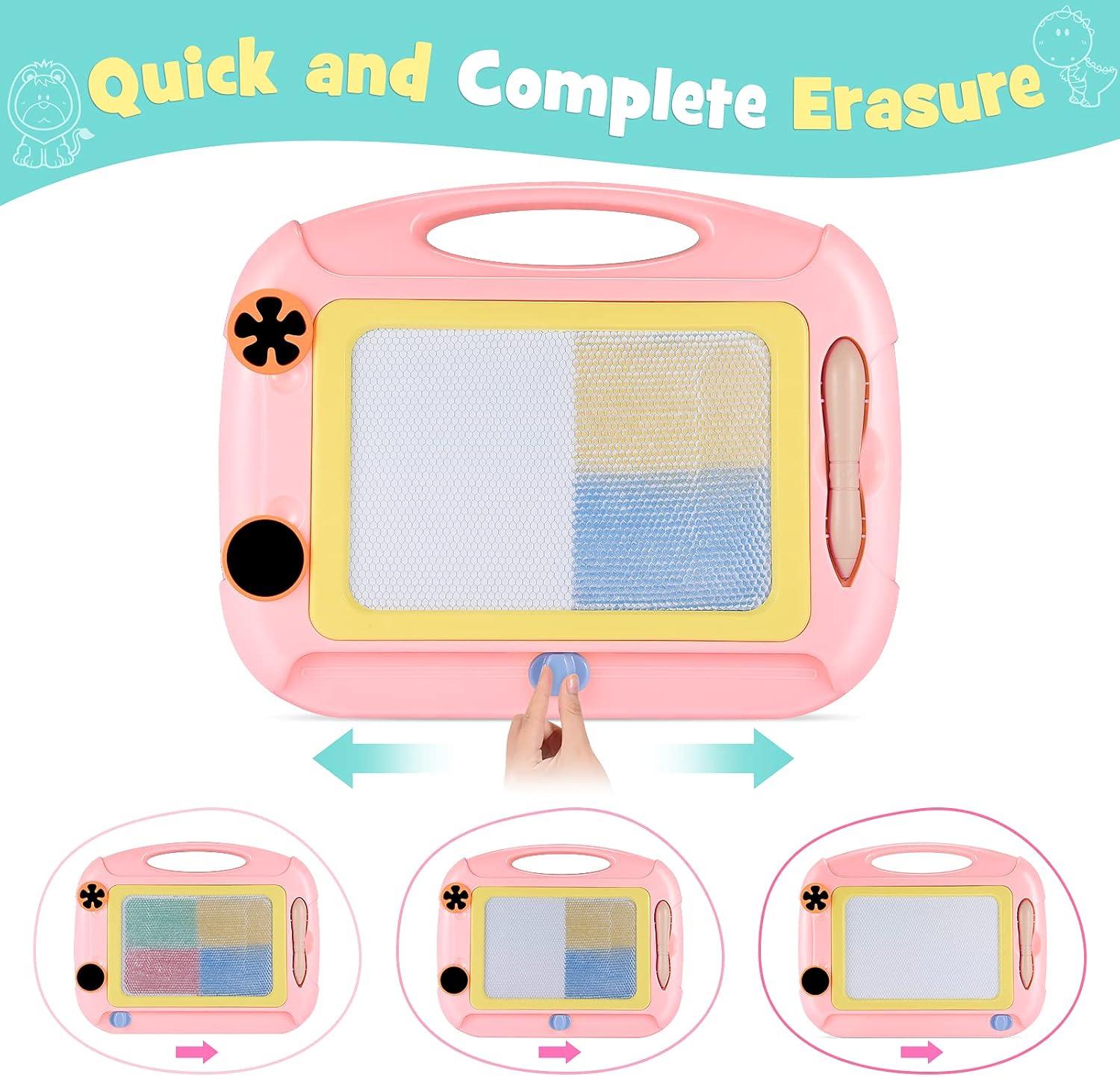 Detalle de EUCOCO Magnetic Drawing Board for 1–3 Year Olds: Safe, Colourful & Portable Learning Toy