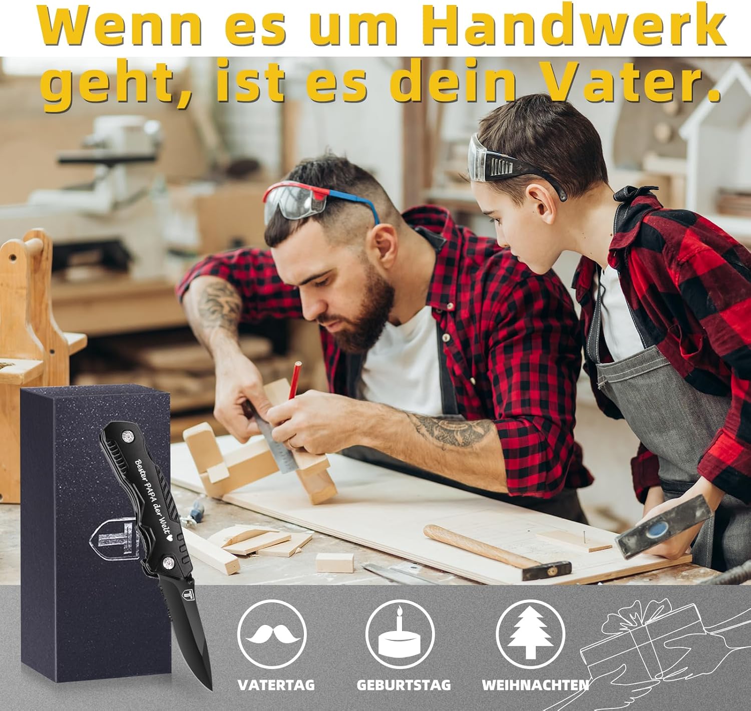 Thumbnail 1 de TRSCIND Multitool Messer – 10-in-1 Taschenmesser für Outdoor, DIY und Papa-Geschenke