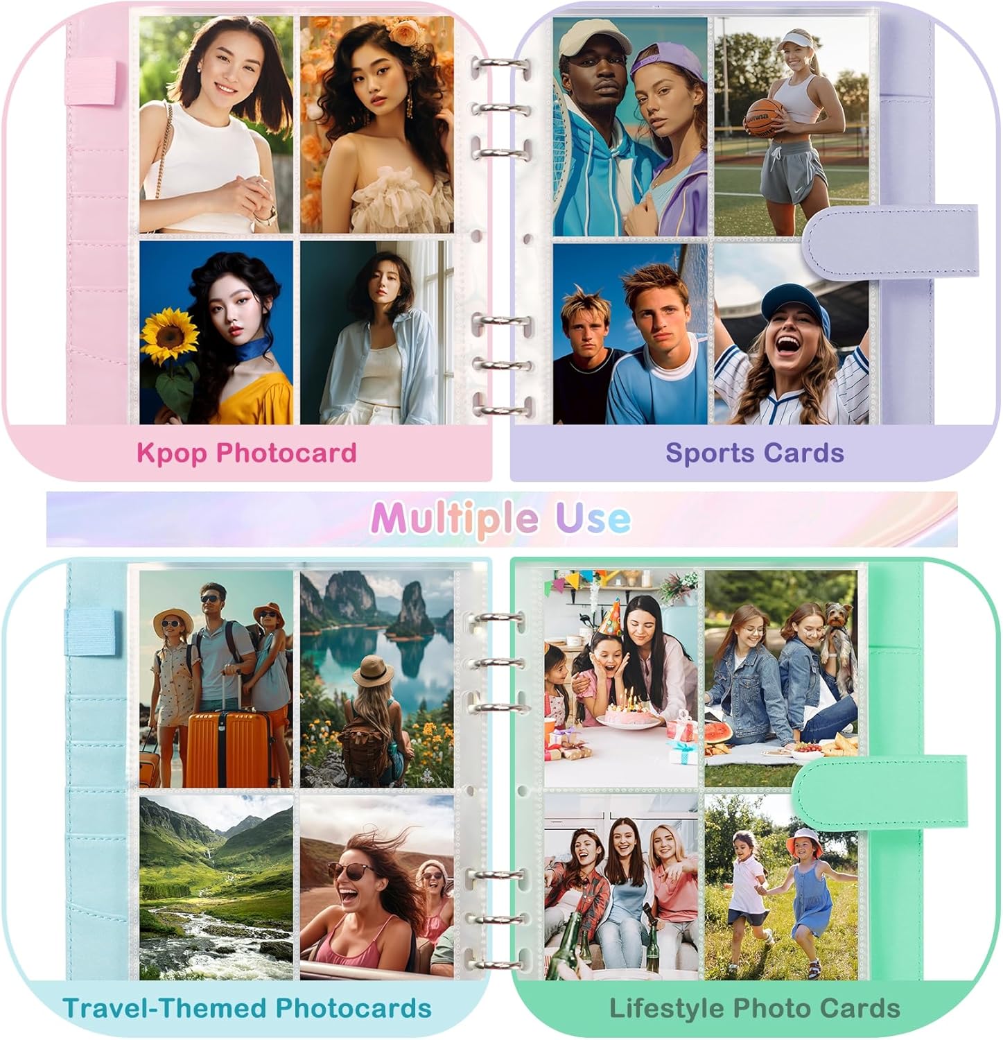 Thumbnail 2 de A5-Bindekarte Sammler mit 30 Pack 4-Pocket-Seiten und 6-Ring-Album (240 Kartenfächer) mit magnetischem Schnallenverschluss