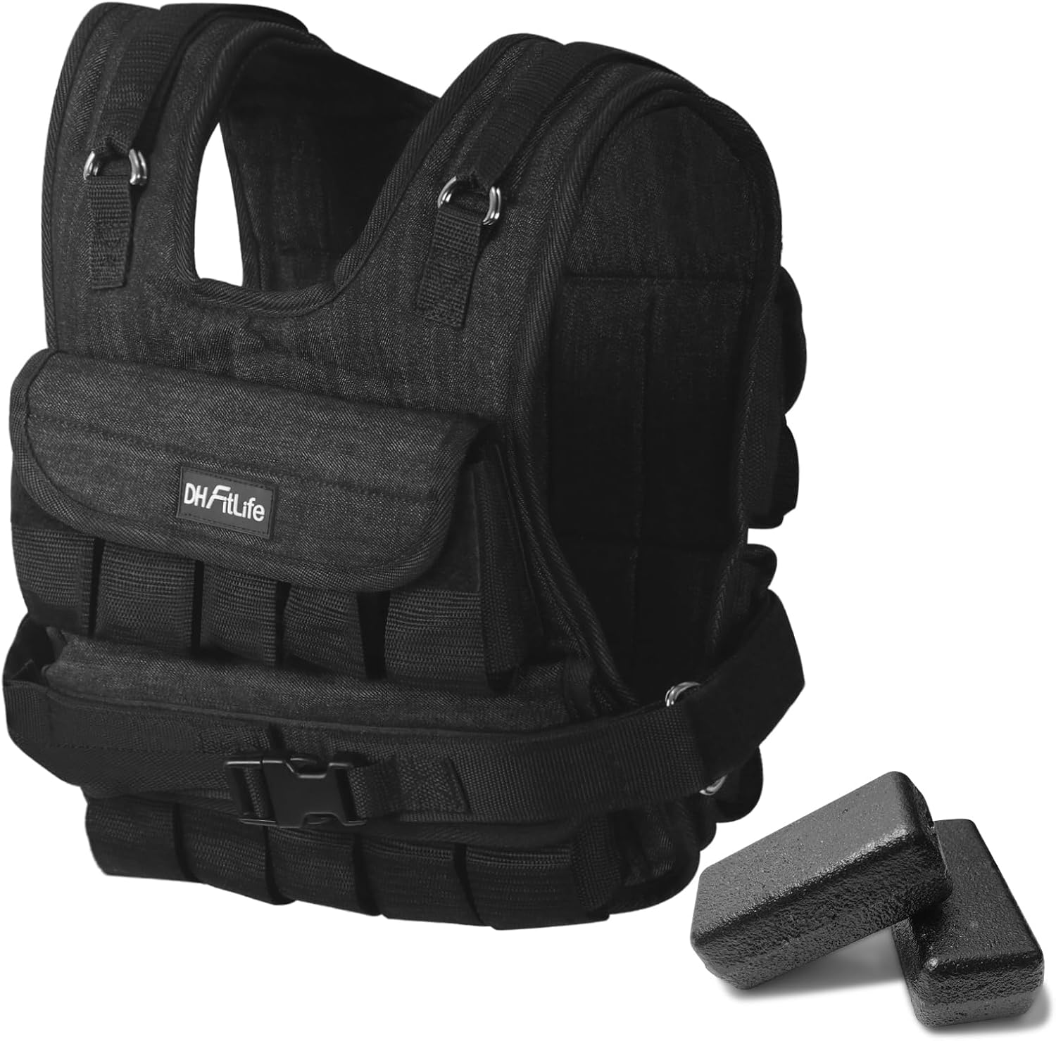 Detalle de DH FitLife Gilet lesté réglable 10/20 kg compact et stable (weighted vest) pour musculation