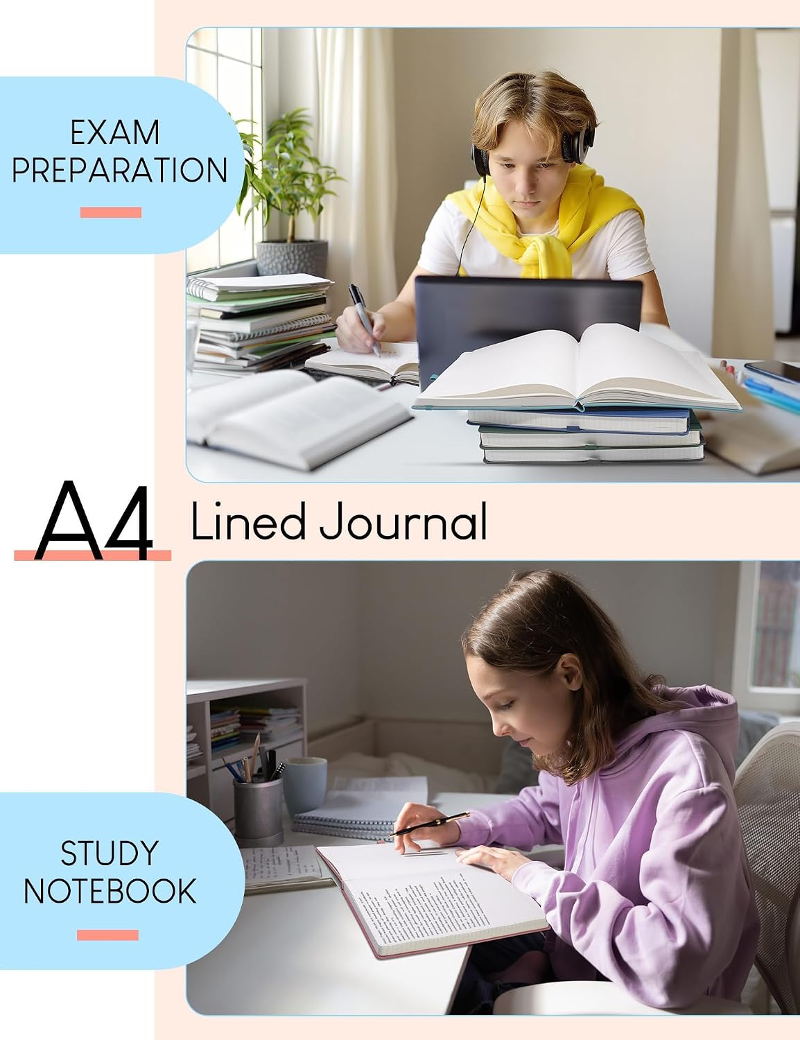Detalle 2 de STATIONERY ISLAND Quaderno A4 a righe con copertina rigida, 320 pagine