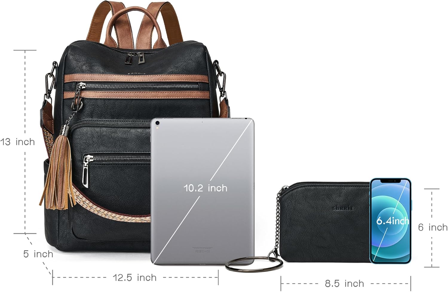 Thumbnail 4 de Shrrie Backpack Purse for Women: Convertible Leather Travel Backpack