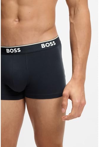 Detalle de BOSS Hugo Herren Trunk 3er-Pack Boxershorts Open Blue XL – bequemes Tragegefühl, atmungsaktives Material