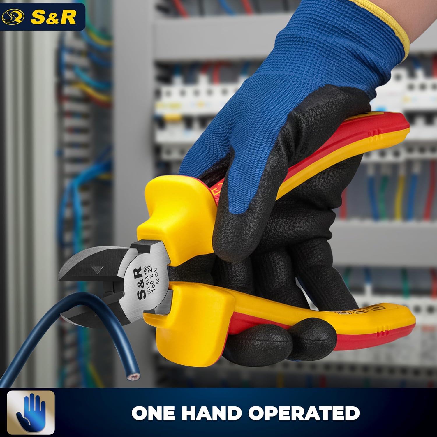 Thumbnail 4 de S&R VDE Insulated Diagonal Side Cutter 160mm – 1000V Rated Wire Cutting Pliers