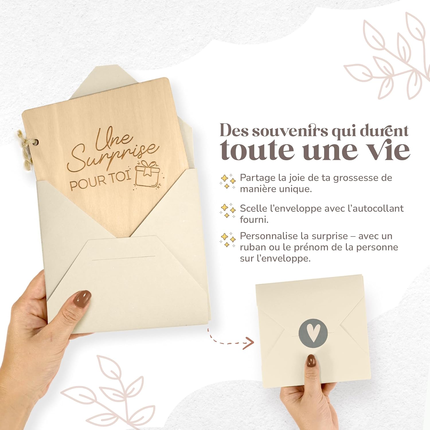 Thumbnail 6 de Annonce grossesse en bois : carte “grand-parents, mamie, tata, tonton” personnalisée avec photo d’échographie