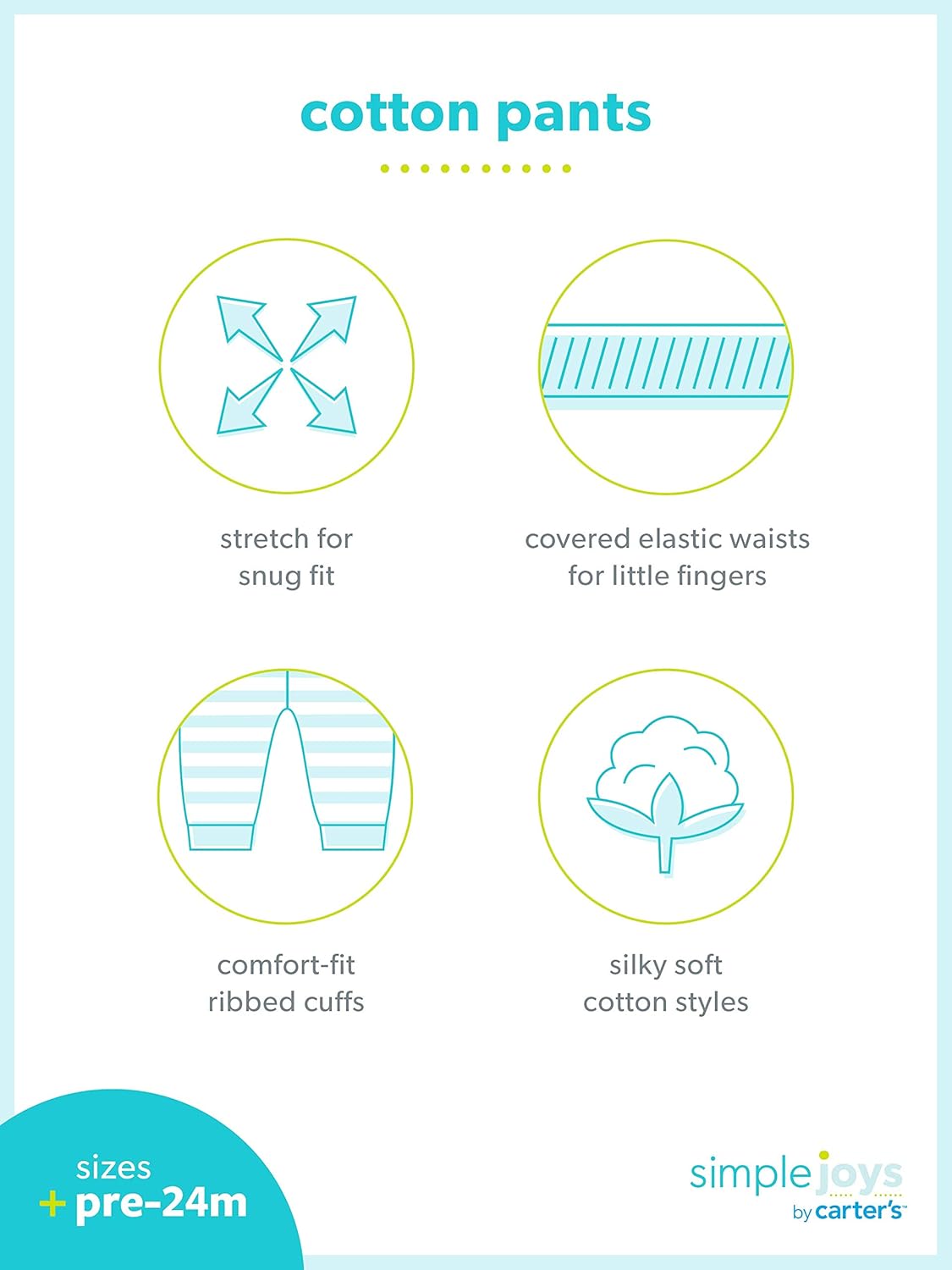 Detalle 2 de Simple Joys by Carter's Baby 4-Pack Neutral Pant