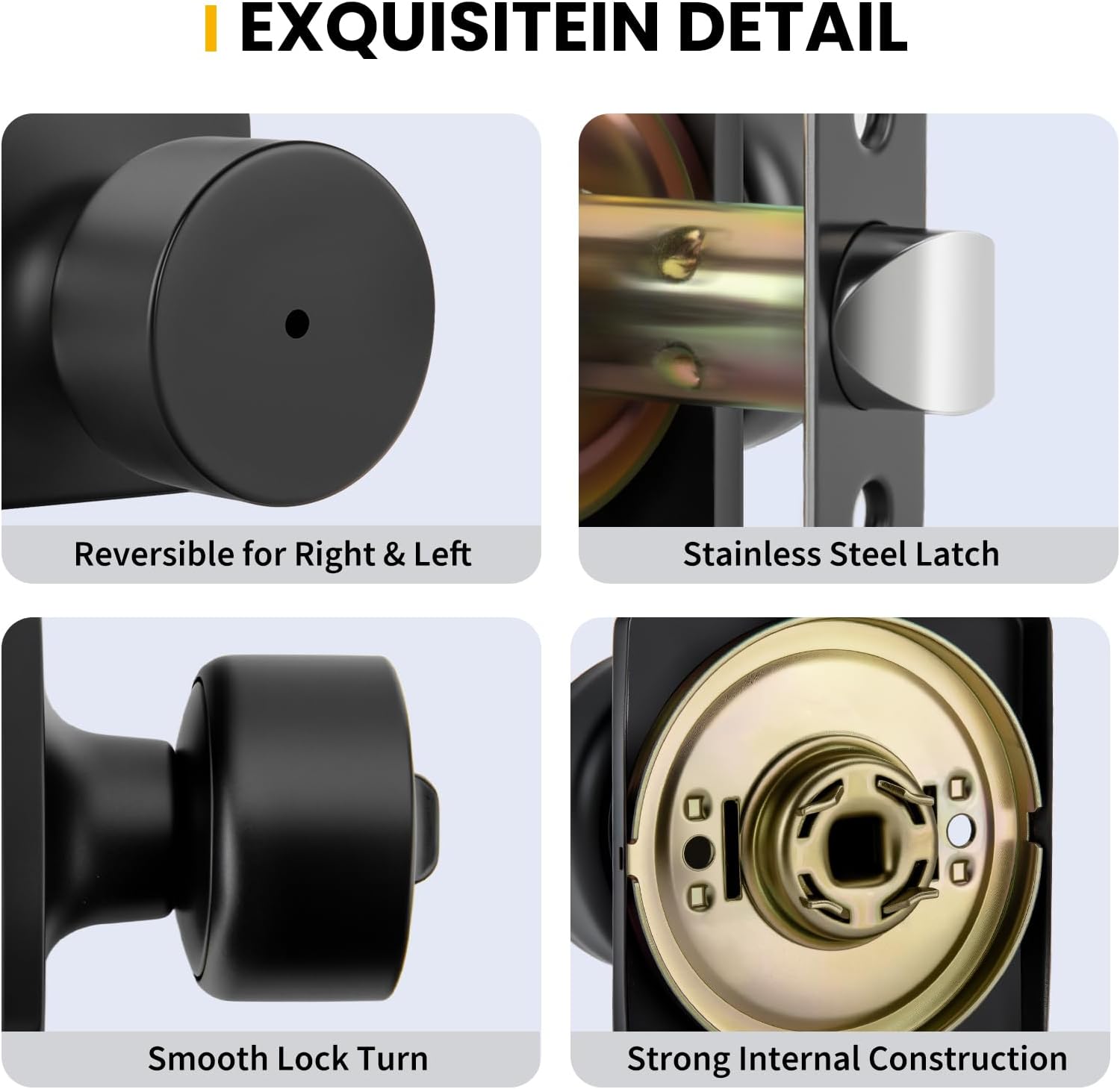 Detalle 1 de Goldenwarm Interior Privacy Door Knobs, 6-Pack