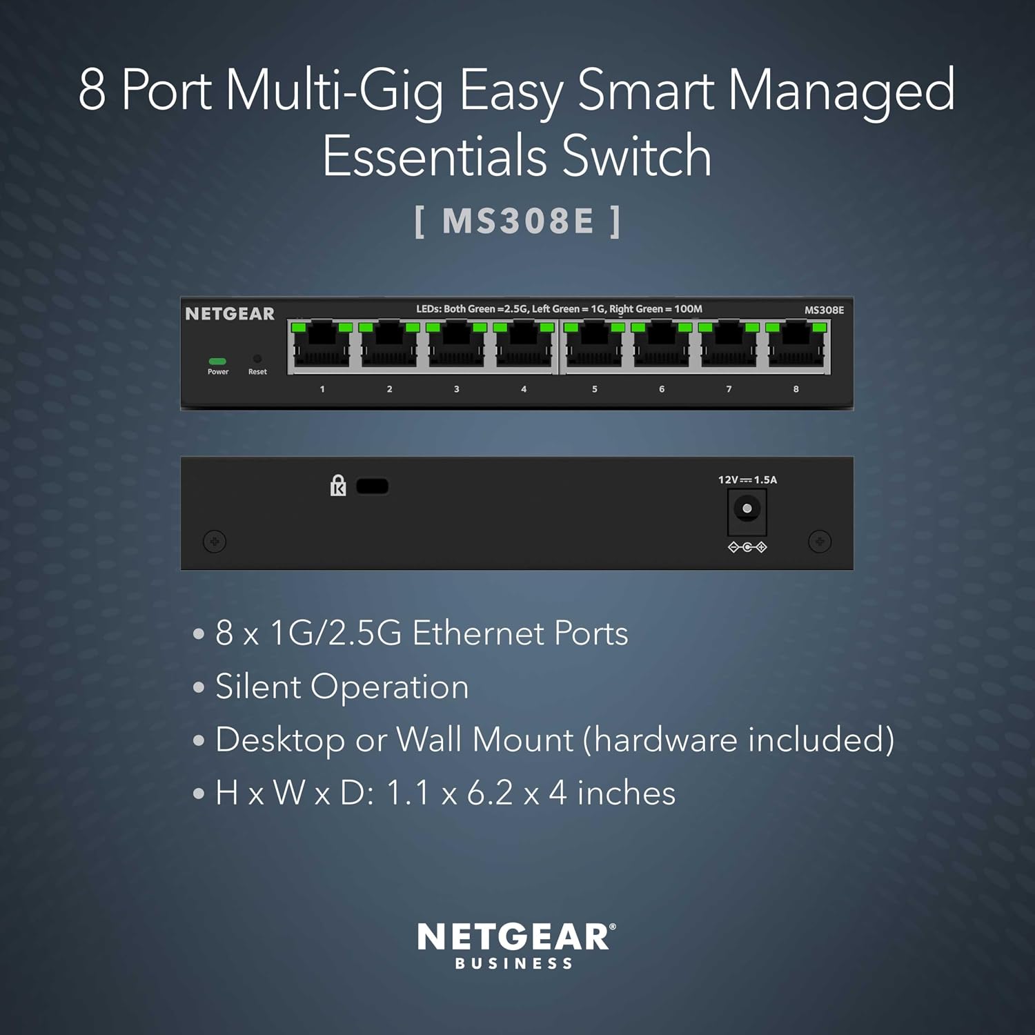 Thumbnail 1 de NETGEAR MS308E-100NAS 8-Port 2.5G Easy Smart Managed Ethernet Switch