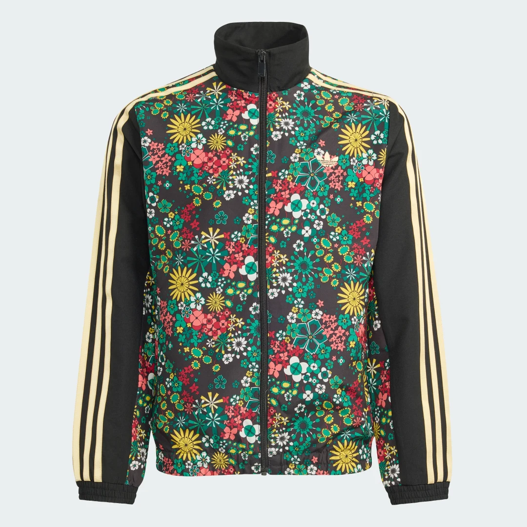 Detalle de CHAQUETA DEPORTIVA Adidas Originals x Liberty London – negro, edición exclusiva
