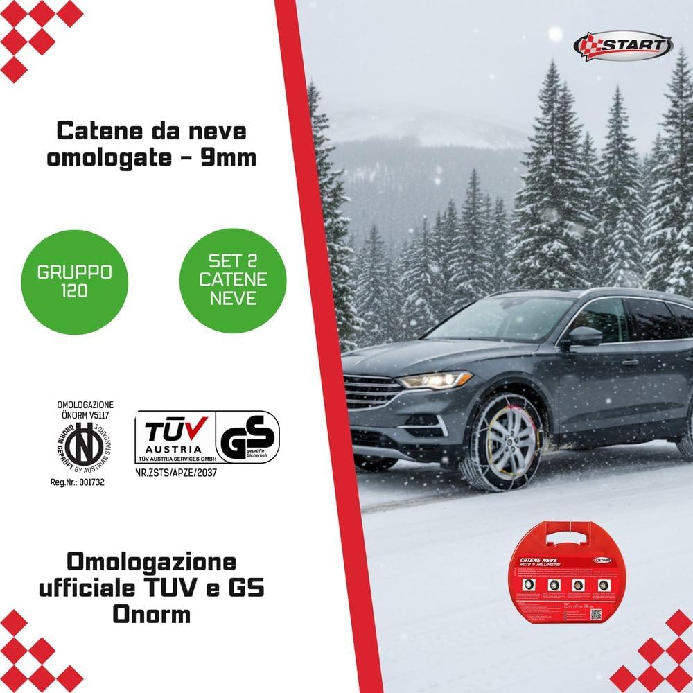 Thumbnail 1 de START Start Ensemble de deux chaînes à neige, 9 mm d’épaisseur, groupe 120