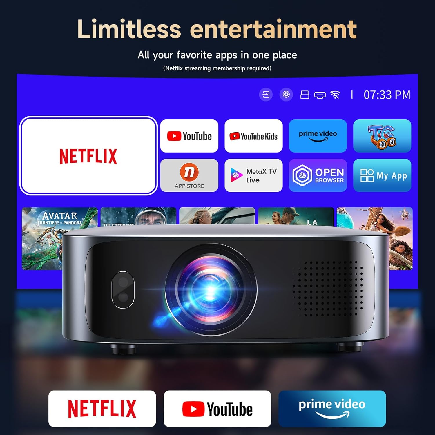 Detalle 2 de KOGATA GC355 4K Short Throw Smart Projector with WiFi & Bluetooth (Netflix & Dolby Audio)