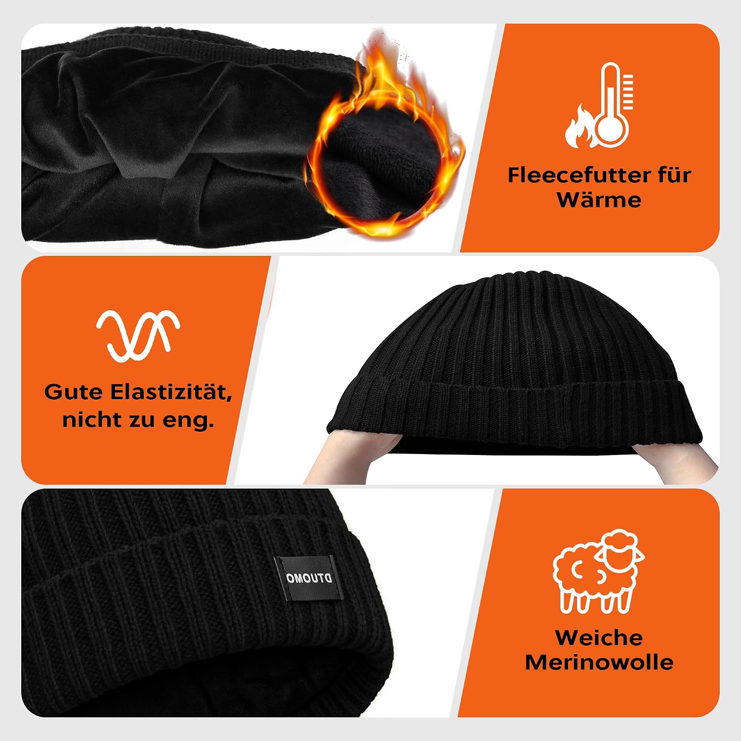 Thumbnail 4 de DTUOMO Merinowolle Mütze Unisex Beanie 256 GB?