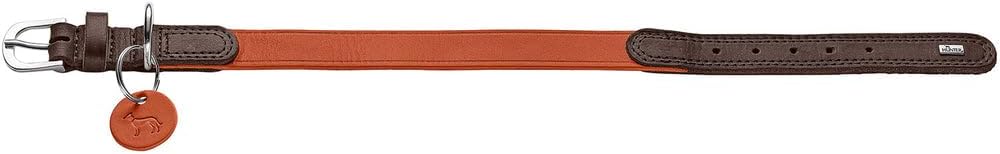 Thumbnail 1 de Hunter Hundehalsband LEMVIG aus Leder (orange/dunkelbraun), Größe 45 – Made in Germany