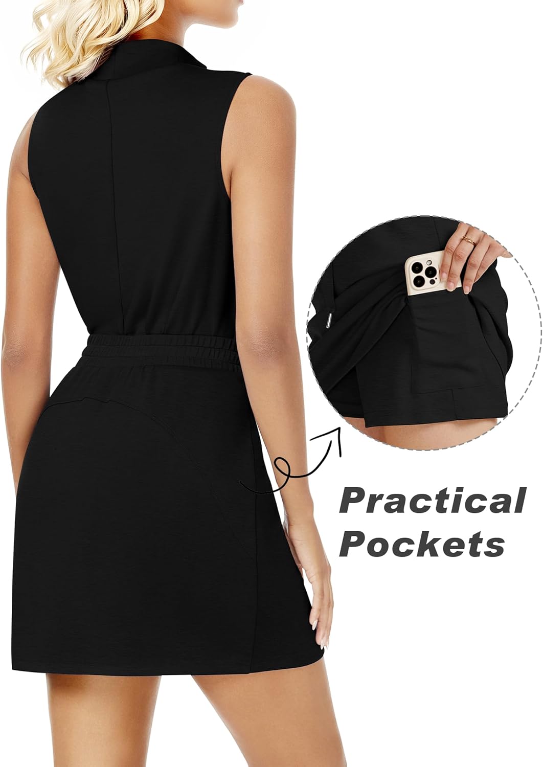 Thumbnail 1 de Casly Lamiit Two-Piece Skirt Set for Women: Mock Neck Tank & Built-In Skort