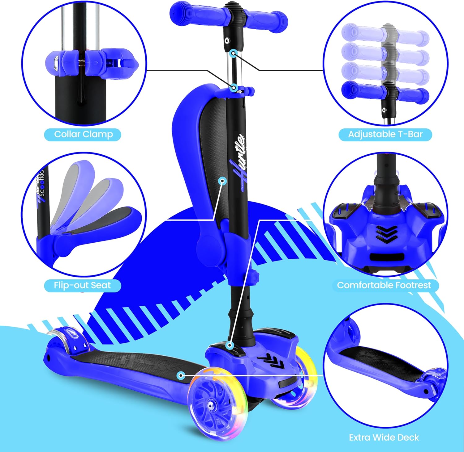 Thumbnail 3 de Hurtle ScootKid 3-Wheel Scooter for Kids
