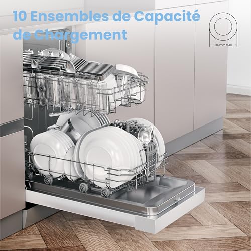 Detalle de COMFEE CDWEF1034BW – Lave-vaisselle pose libre 10 couverts, 45 cm