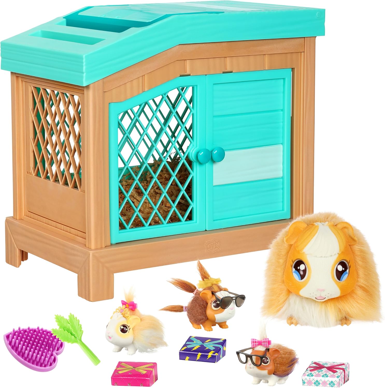 Detalle de Little Live Pets Mama Surprise – Interaktives Mama-Meerschweinchen mit Stall und 3 Überraschungsbabys