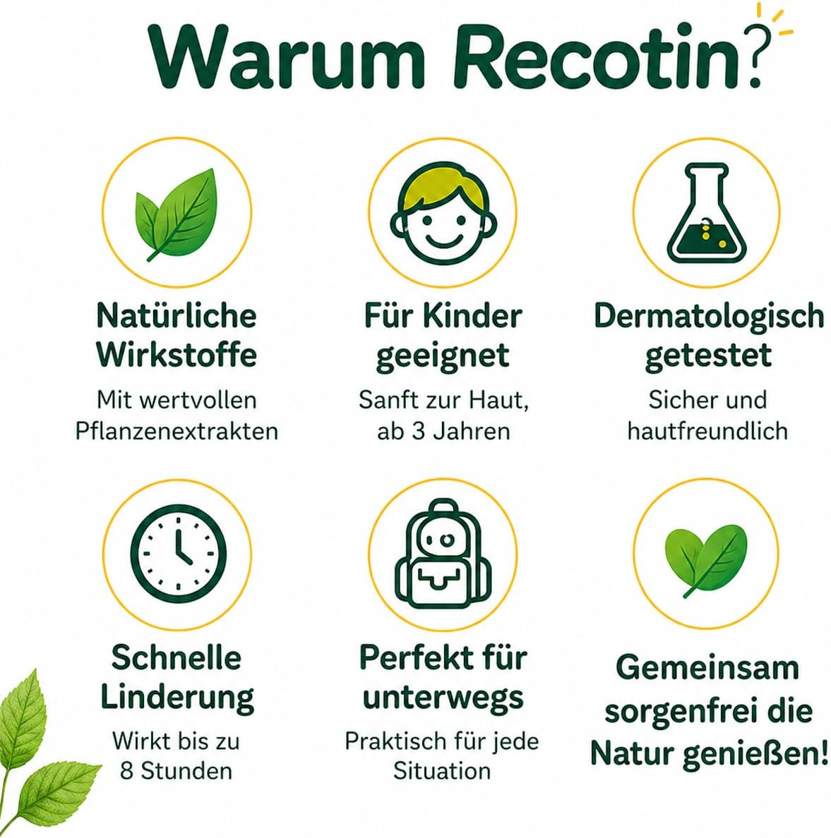 Detalle de Recotin Mückenpflaster – 30 Stück, natürliche Wirkstoffe, dermatologisch getestet