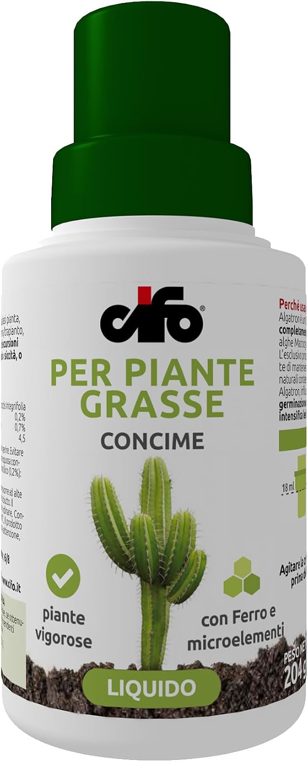 Detalle de CIFO Concime Liquido Piante Grasse e Succulente – 200 ml, ferro e microelementi per sviluppo equilibrato
