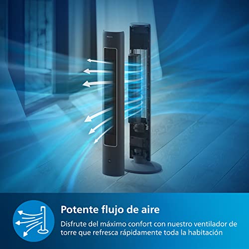 Detalle de Philips Ventilador de Torre Serie 5000 CX5535/11: potencia silenciosa y cobertura total