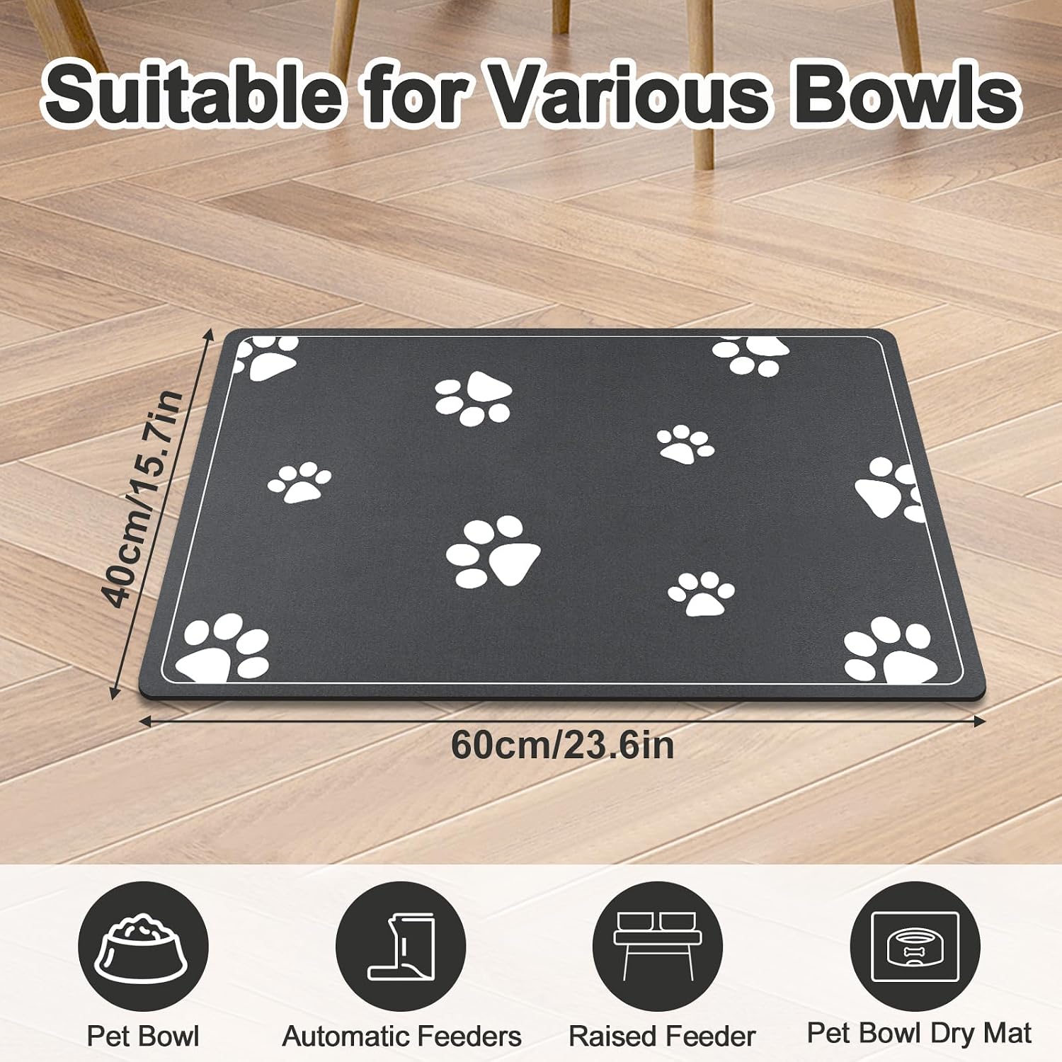Thumbnail 6 de Mavicen Diatomite Pet Feeding Mat 40 × 60cm (Dark Gray)