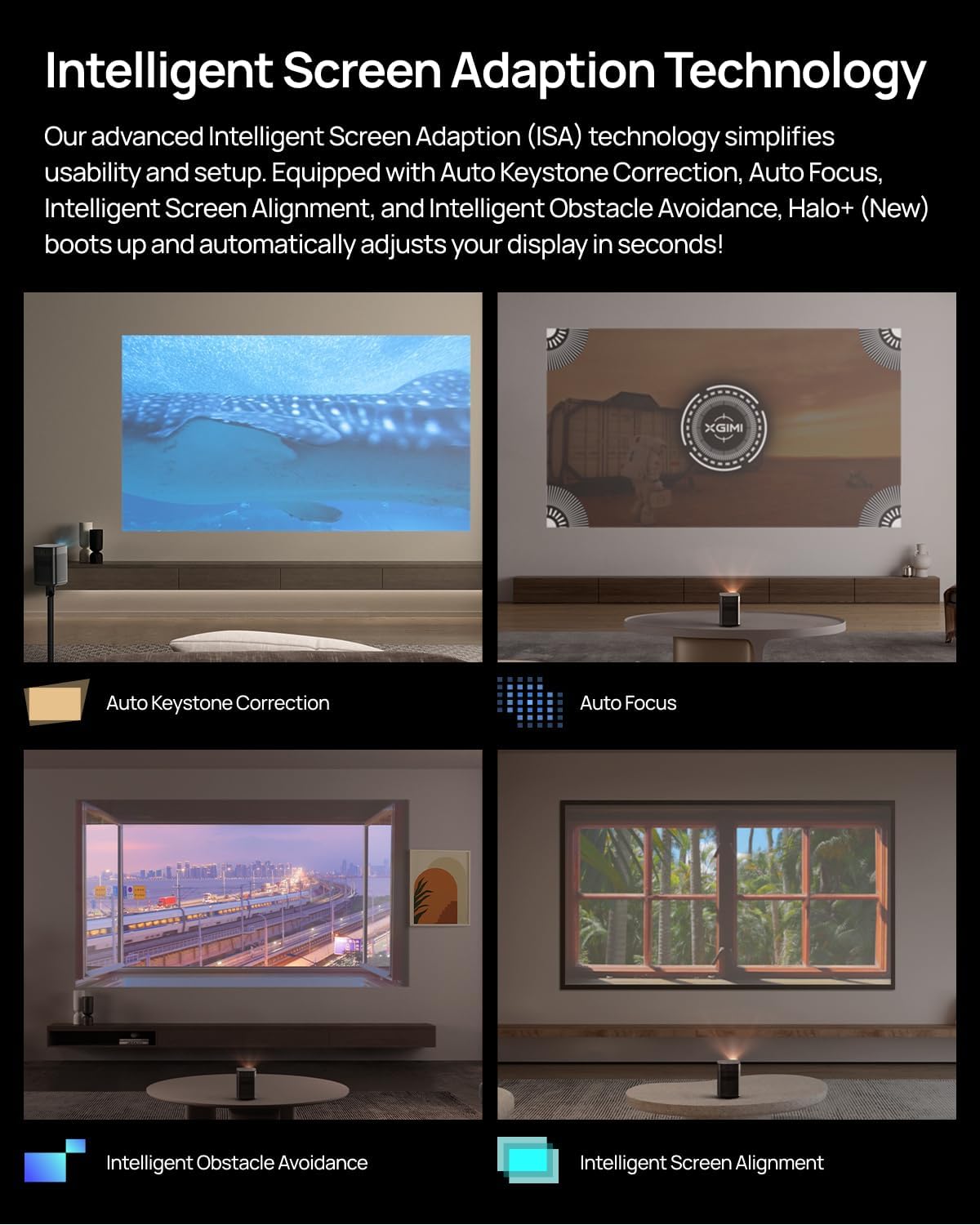 Thumbnail 5 de XGIMI Halo+ GTV 1080P portable projector 200″ screen