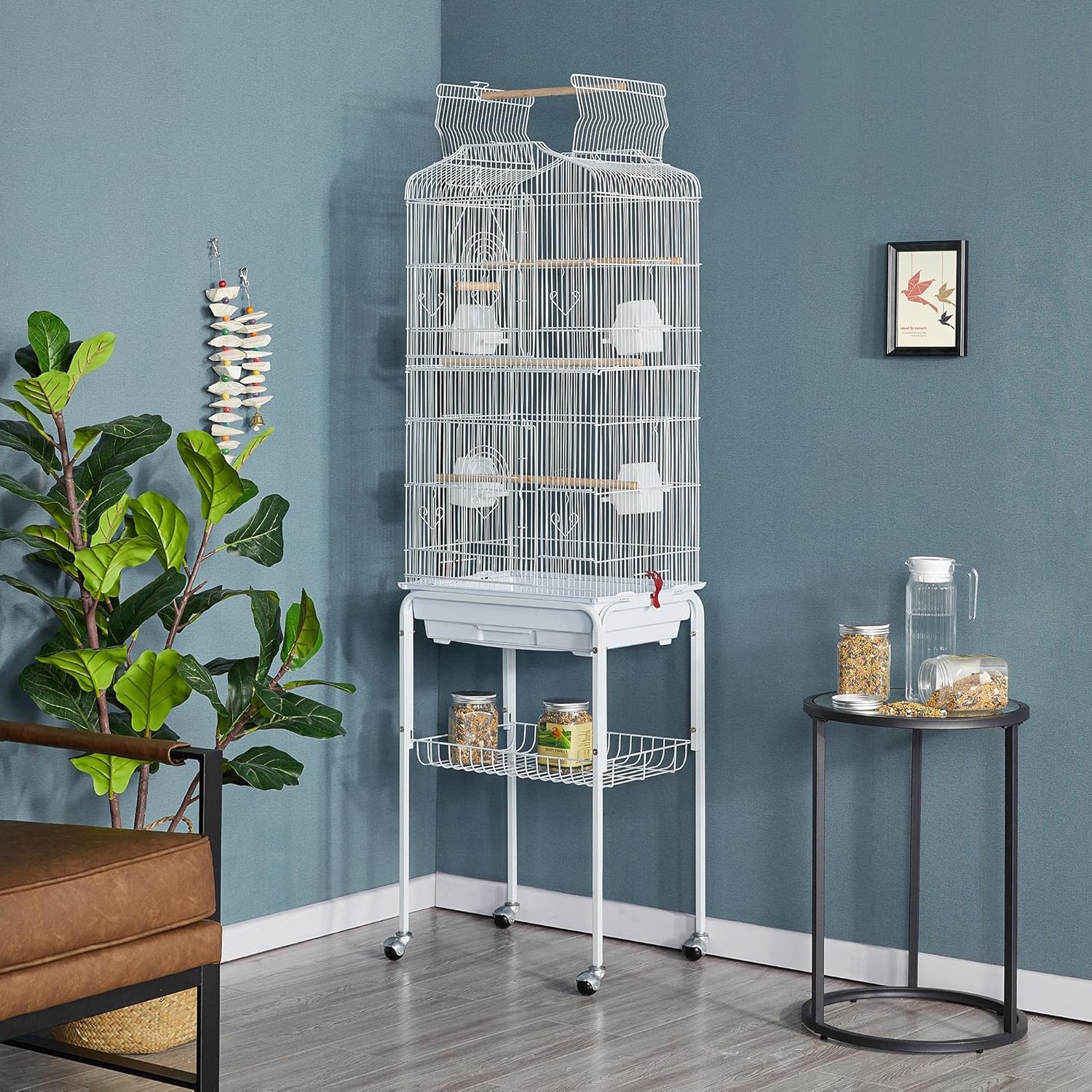 Detalle 2 de Yaheetech Metal Bird Cage 92.5cm