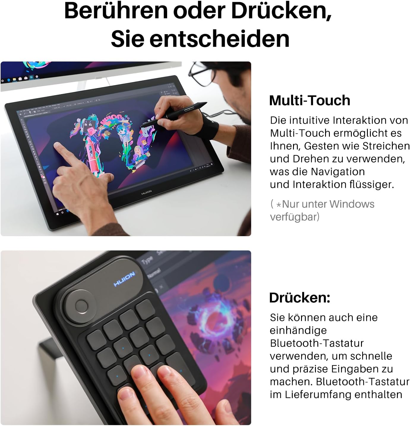 Thumbnail 6 de HUION Kamvas Pro 19 4K Grafiktablett mit Display (18,4 Zoll) und Touchscreen