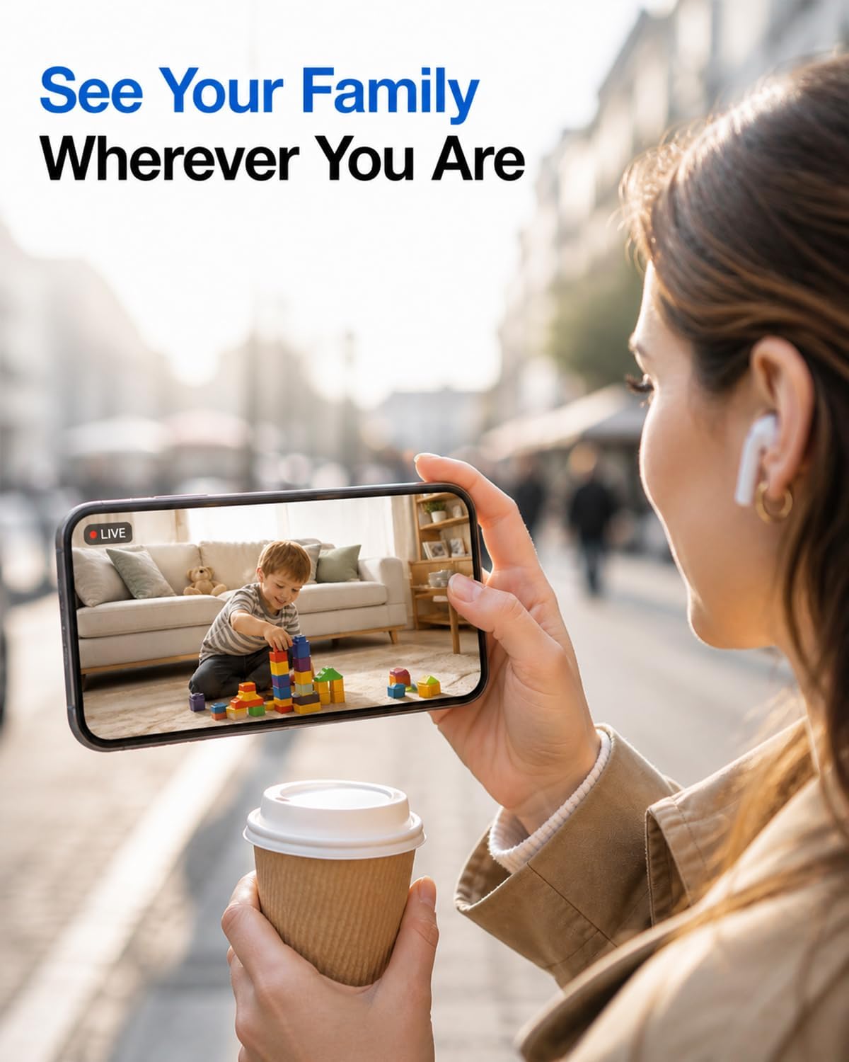 Thumbnail 2 de 2K Indoor Security Camera 5G Pan/Tilt with Intercom, 3X Auto Zoom, AI Detection and Colour Night Vision
