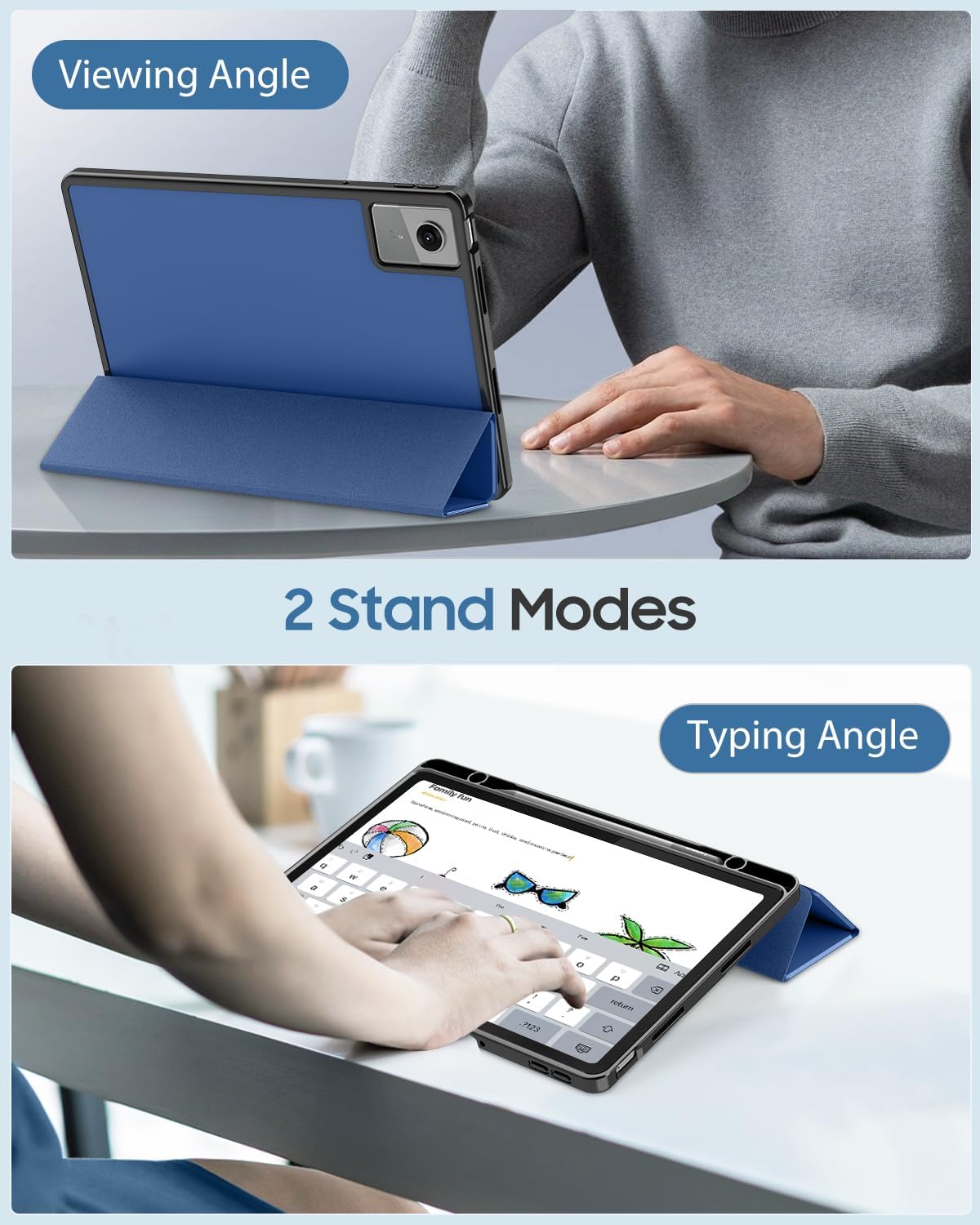 Detalle de MoKo Cover Lenovo Idea Tab 11 (2025) – Custodia ultrafine con porta penna, stand trifold e auto wake/sleep