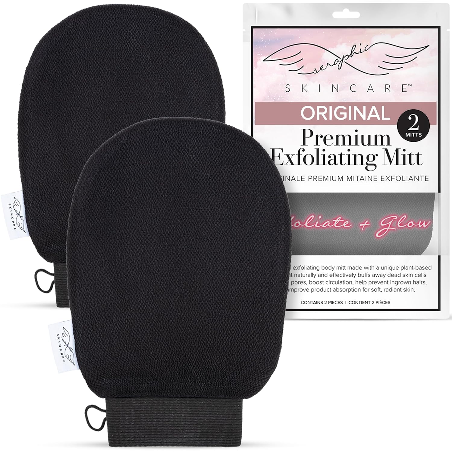 Seraphic Skincare Exfoliating Mitt – 2pc ⚙