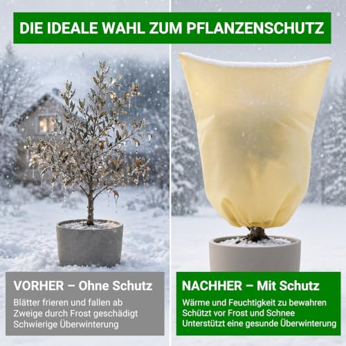 Thumbnail 3 de AKSBTEC Winterschutzhauben, 2 Stück, 120 × 180 cm, 85 g/m² mit Reißverschluss