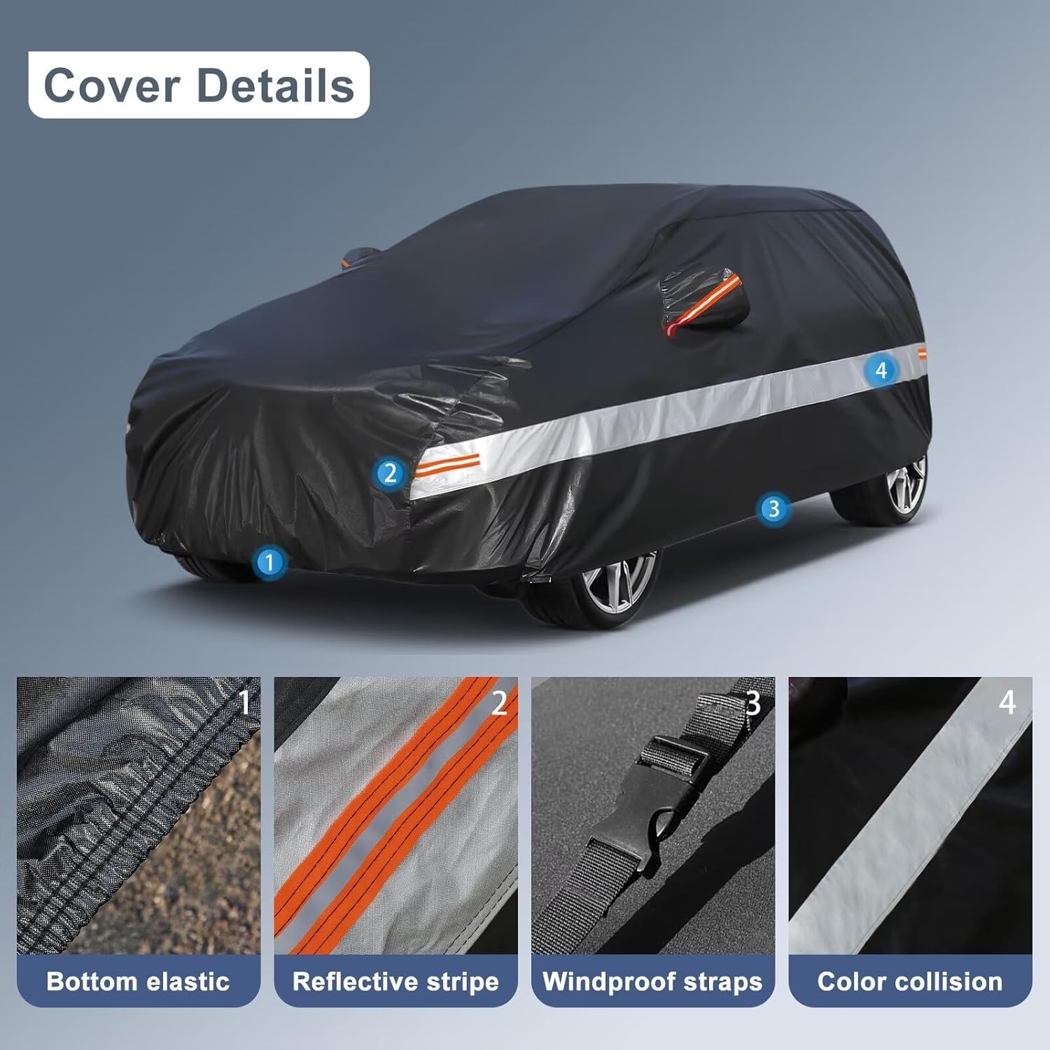 Detalle de Holthly 10 strati Telo Copriauto per VW Polo (1981-2025) – protezione totale impermeabile, UV e antivento