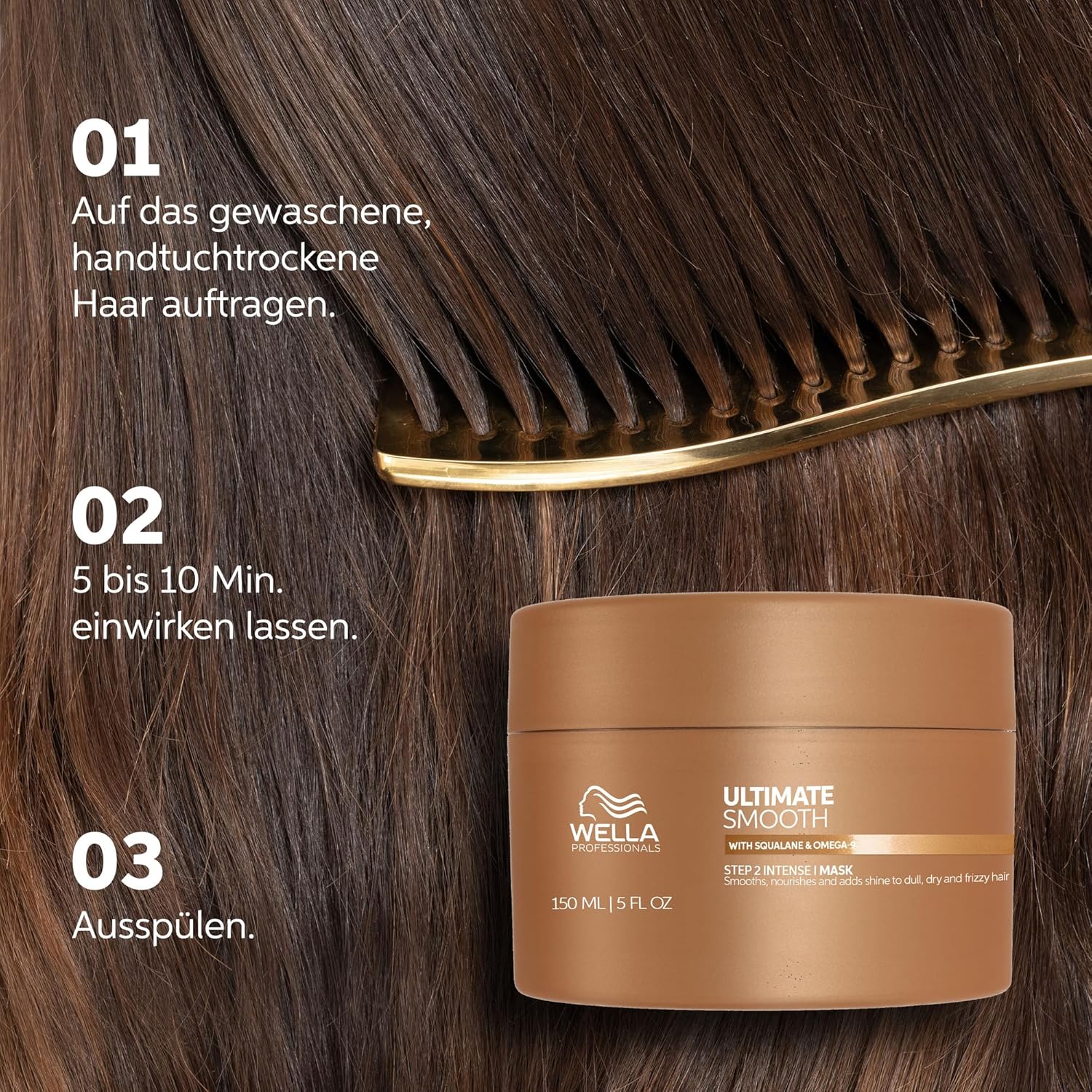 Thumbnail 2 de Wella Professionals Ultimate Smooth Hair Mask mit Squalan & Omega 9 – pflegende Haarkur gegen Frizz für trockenes, stumpfes Haar