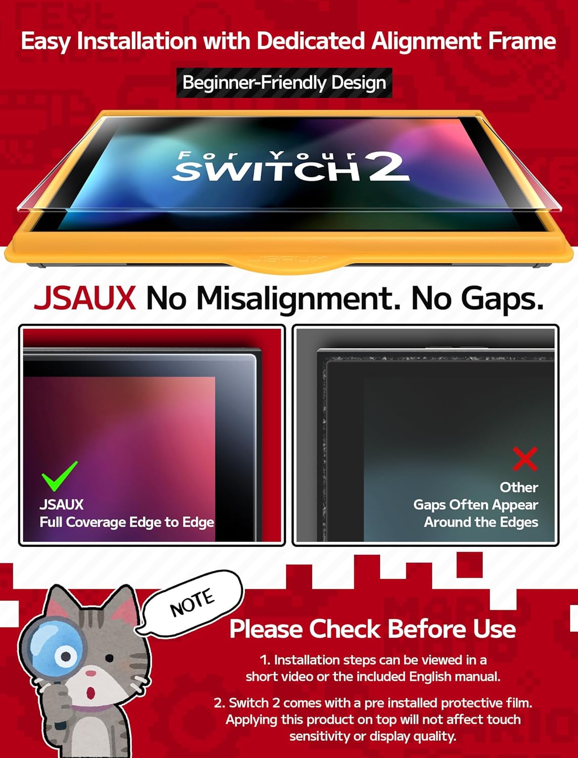 Thumbnail 2 de JSAUX Verre trempé 0,3 mm pour Switch 2