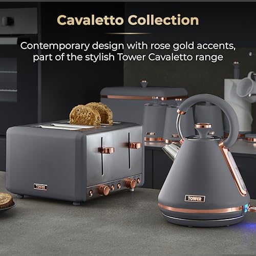 Detalle de Tower Cavaletto Manual Microwave with 800W, 20L – T24038RGG (Grey & Rose Gold)