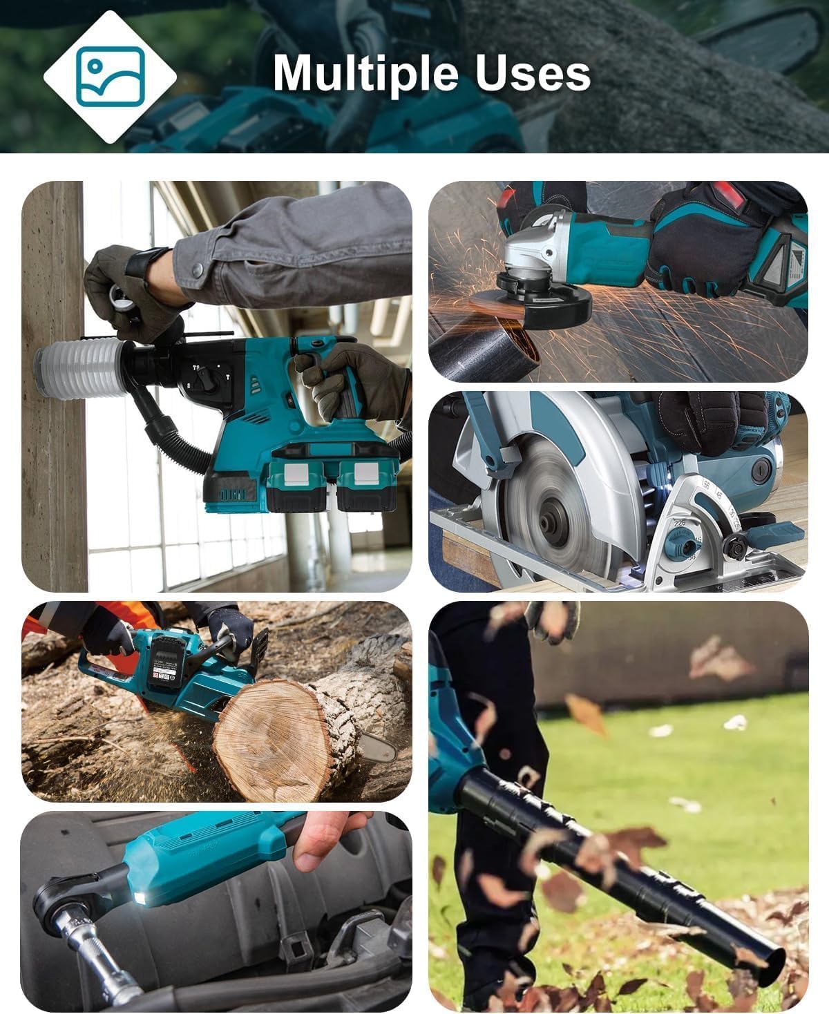 Thumbnail 5 de DC18RD Ladegerät mit 2×5500mAh Ersatzakkus für Makita 18V – kompatibel mit BL1815, BL1830, BL1840, BL1850, BL1860, BL1890, BL1415, BL1430, BL1440