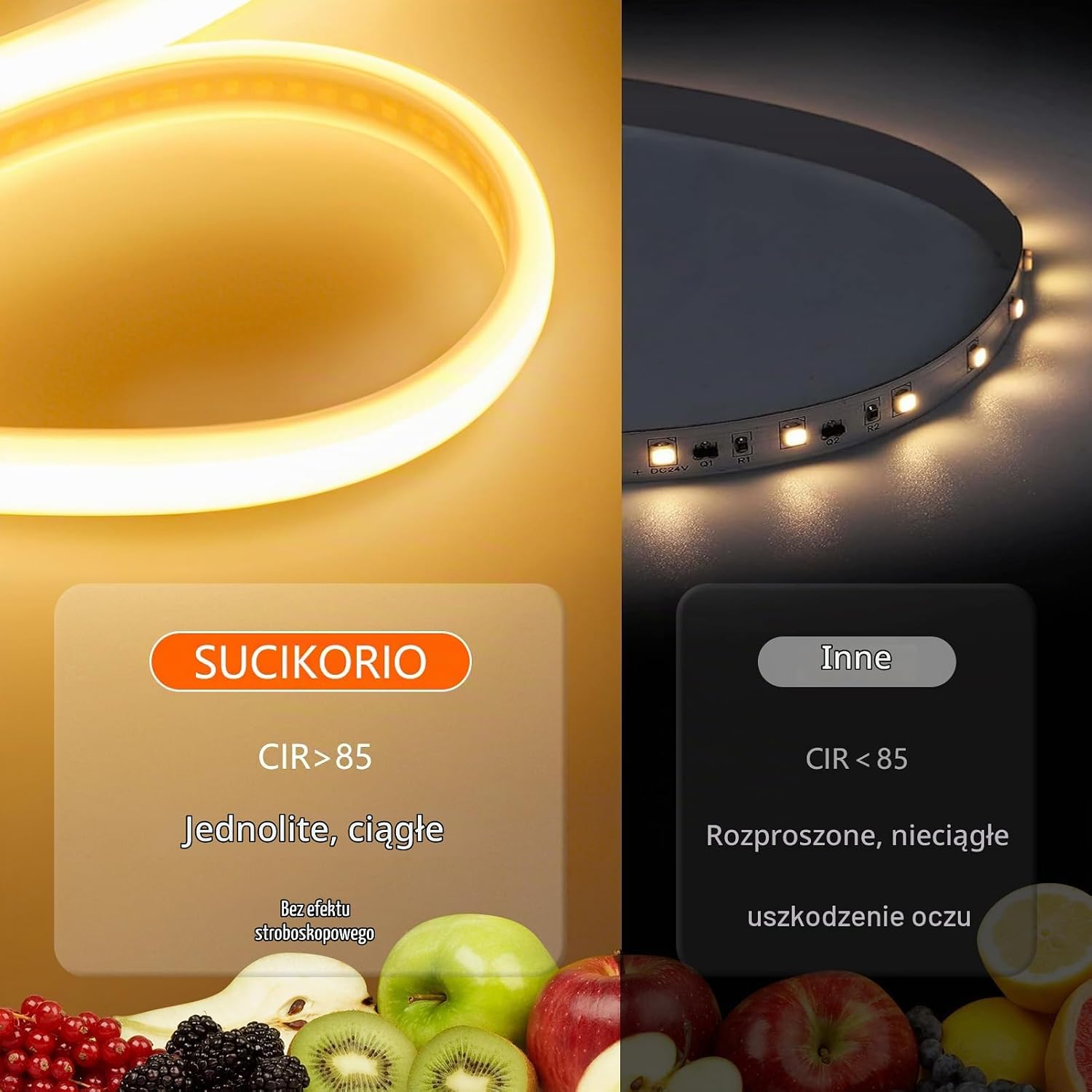 Detalle 1 de SUCIKORIO D939-10m-Nuan neonowa taśma LED COB 10 m, IP65, 3000 K