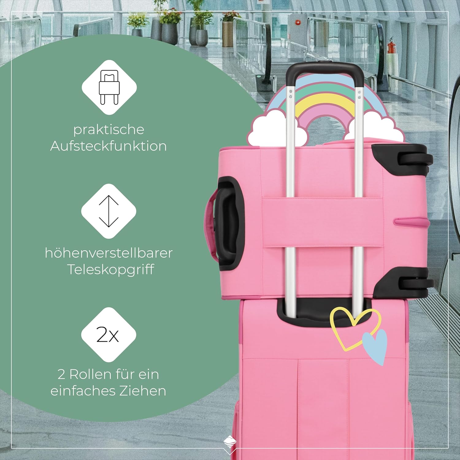 Detalle 2 de travelite MINIMOVER Kinderkoffer mit 2 Rollen (Handgepäck) – 44 cm, 1,9 kg, recyceltes Polyester
