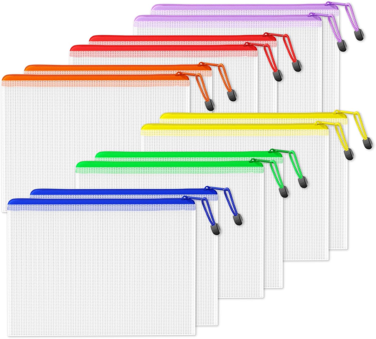 SUNEE Plastic Wallets A4 12 Pack