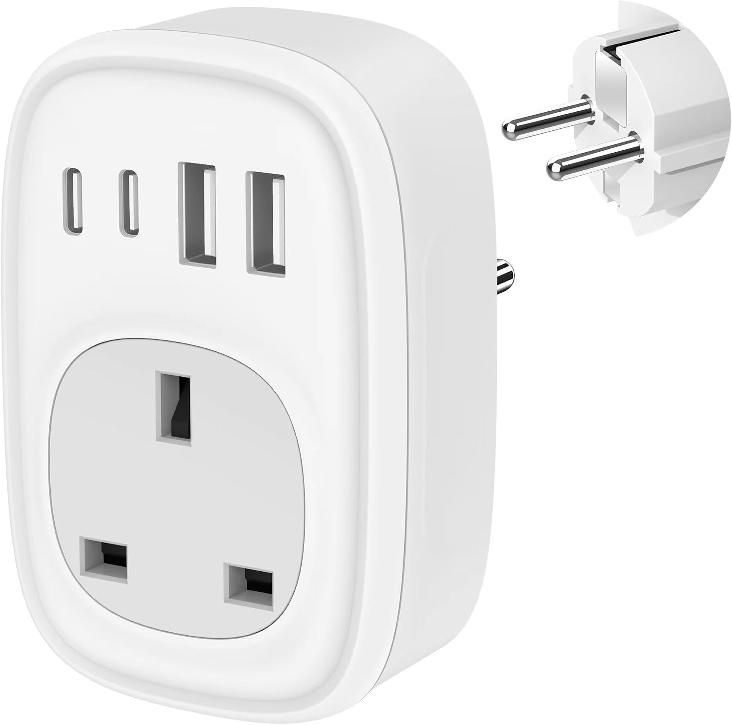 Imagen de Tusreda UK to EU Plug Adapter – 40W USB-C Fast Travel Charger (Schuko) en OfertitasTOP
