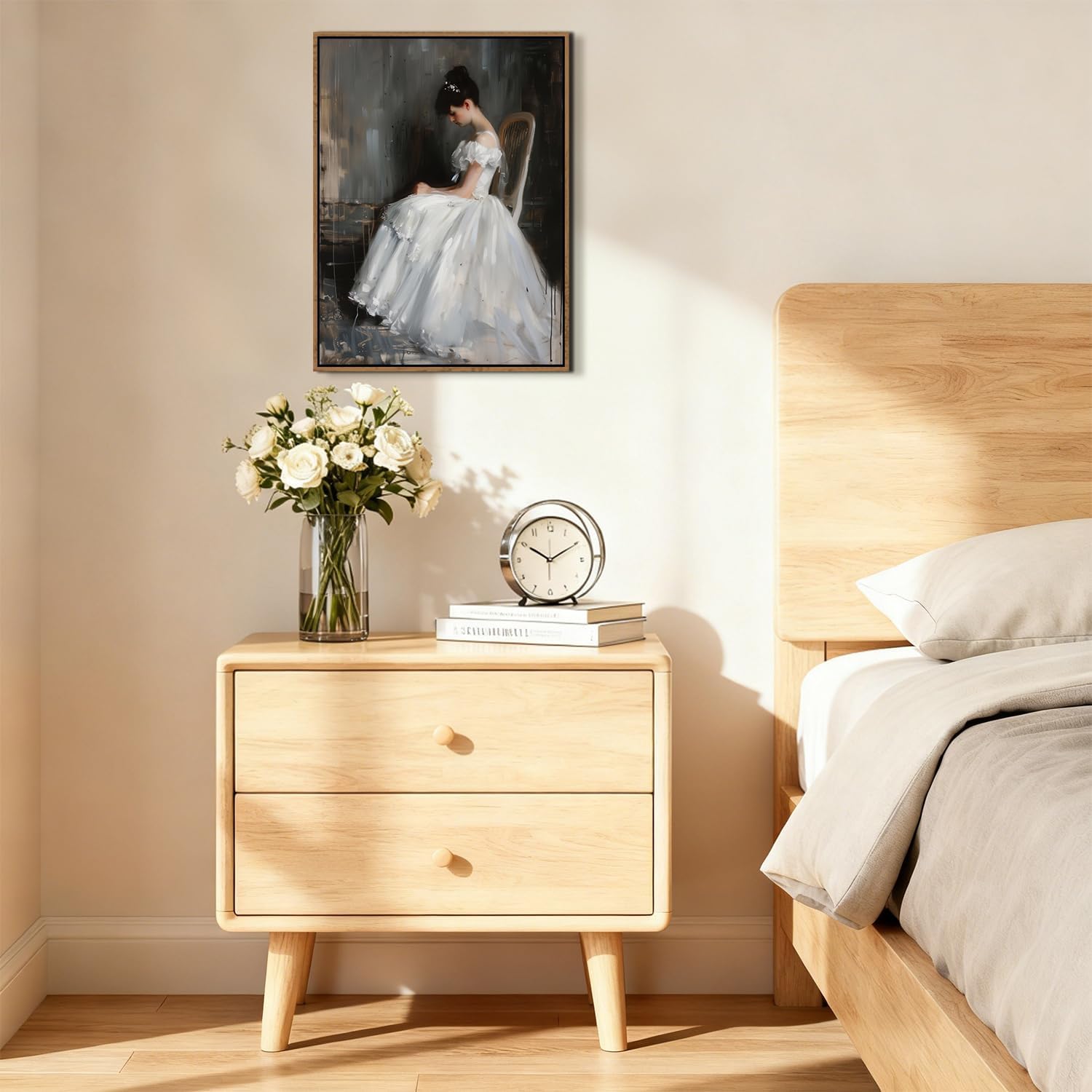 Thumbnail 1 de AREBOLO Vintage Gothic Wall Art Framed French Lady Portrait Canvas Prints (12x16 inch)
